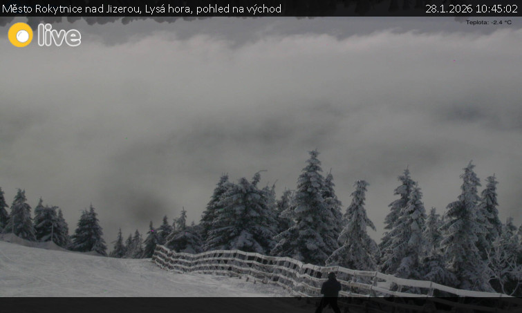Město Rokytnice nad Jizerou - Lysá hora, pohled na východ - 28.1.2026 v 10:45