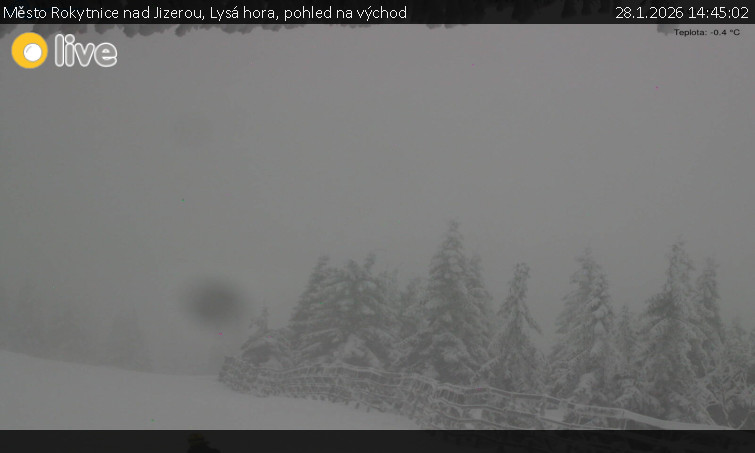 Město Rokytnice nad Jizerou - Lysá hora, pohled na východ - 28.1.2026 v 14:45