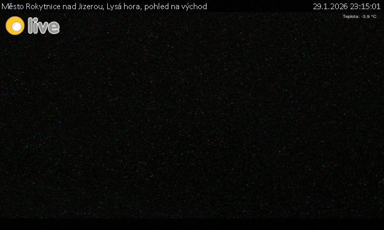 Město Rokytnice nad Jizerou - Lysá hora, pohled na východ - 29.1.2026 v 23:15