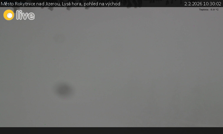 Město Rokytnice nad Jizerou - Lysá hora, pohled na východ - 2.2.2026 v 10:30