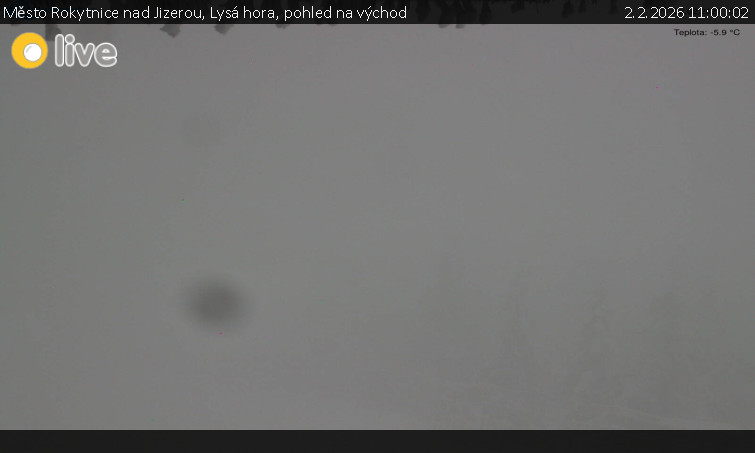 Město Rokytnice nad Jizerou - Lysá hora, pohled na východ - 2.2.2026 v 11:00