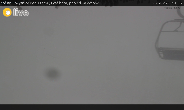 Město Rokytnice nad Jizerou - Lysá hora, pohled na východ - 2.2.2026 v 11:30