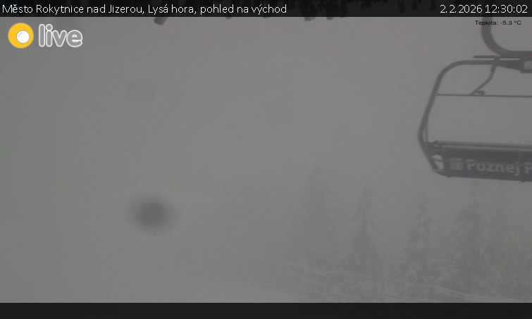 Město Rokytnice nad Jizerou - Lysá hora, pohled na východ - 2.2.2026 v 12:30
