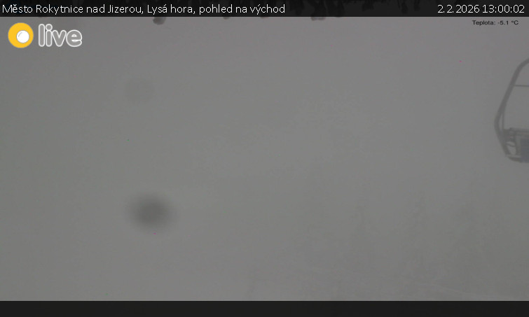 Město Rokytnice nad Jizerou - Lysá hora, pohled na východ - 2.2.2026 v 13:00