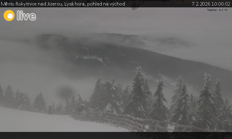 Město Rokytnice nad Jizerou - Lysá hora, pohled na východ - 7.2.2026 v 10:00