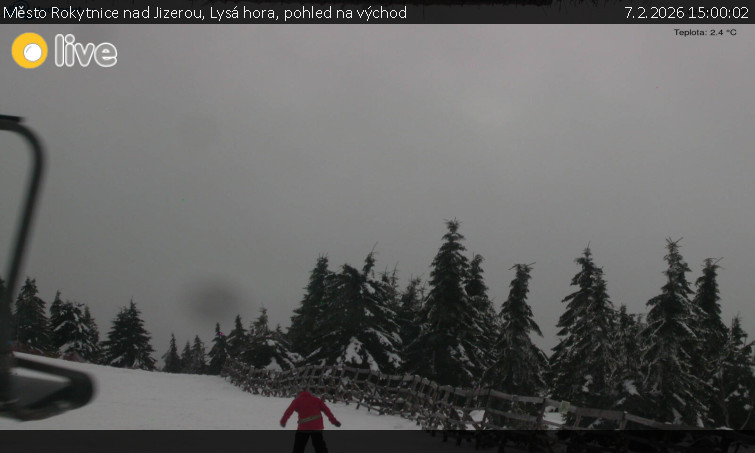Město Rokytnice nad Jizerou - Lysá hora, pohled na východ - 7.2.2026 v 15:00