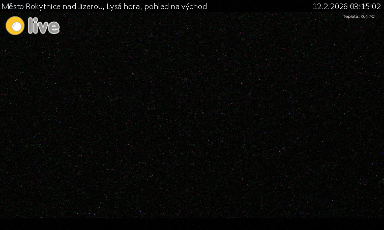 Město Rokytnice nad Jizerou - Lysá hora, pohled na východ - 12.2.2026 v 03:15
