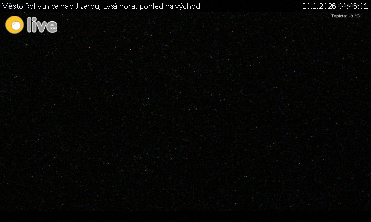 Město Rokytnice nad Jizerou - Lysá hora, pohled na východ - 20.2.2026 v 04:45