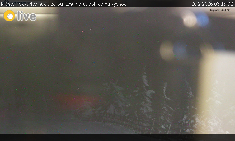 Město Rokytnice nad Jizerou - Lysá hora, pohled na východ - 20.2.2026 v 06:15