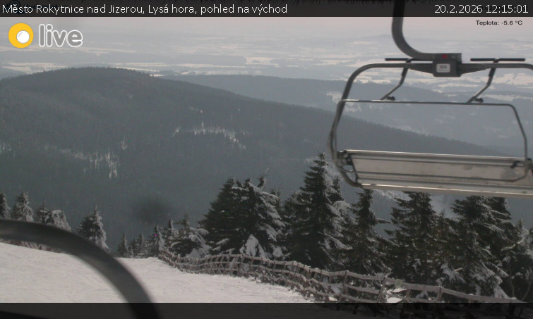 Město Rokytnice nad Jizerou - Lysá hora, pohled na východ - 20.2.2026 v 12:15