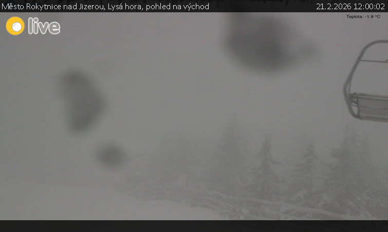 Město Rokytnice nad Jizerou - Lysá hora, pohled na východ - 21.2.2026 v 12:00