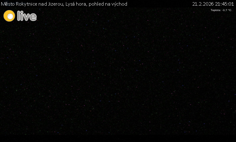 Město Rokytnice nad Jizerou - Lysá hora, pohled na východ - 21.2.2026 v 21:45