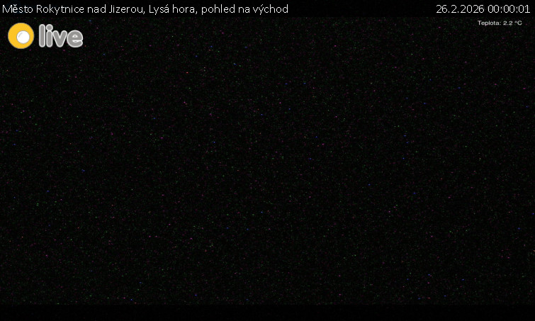 Město Rokytnice nad Jizerou - Lysá hora, pohled na východ - 26.2.2026 v 00:00