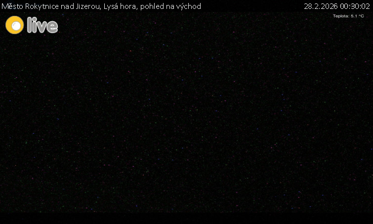 Město Rokytnice nad Jizerou - Lysá hora, pohled na východ - 28.2.2026 v 00:30