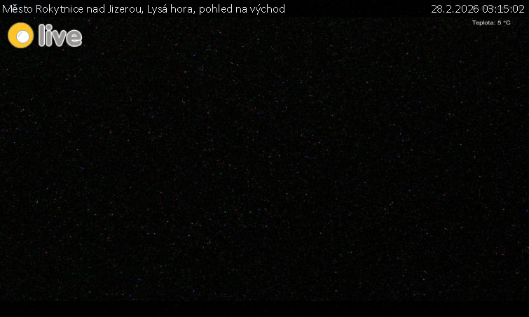 Město Rokytnice nad Jizerou - Lysá hora, pohled na východ - 28.2.2026 v 03:15