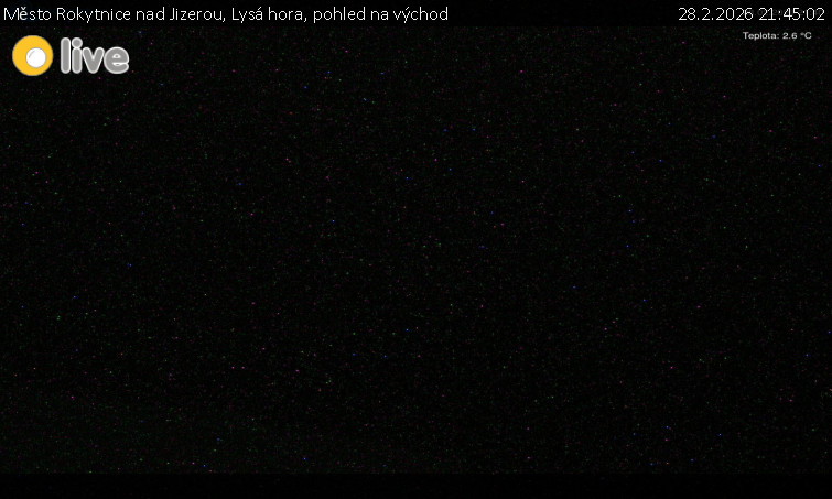 Město Rokytnice nad Jizerou - Lysá hora, pohled na východ - 28.2.2026 v 21:45