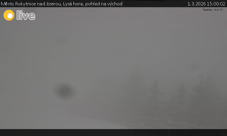 Město Rokytnice nad Jizerou - Lysá hora, pohled na východ - 1.3.2026 v 15:00