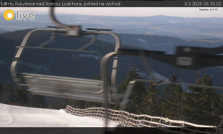 Město Rokytnice nad Jizerou - Lysá hora, pohled na východ - 3.3.2026 v 08:30