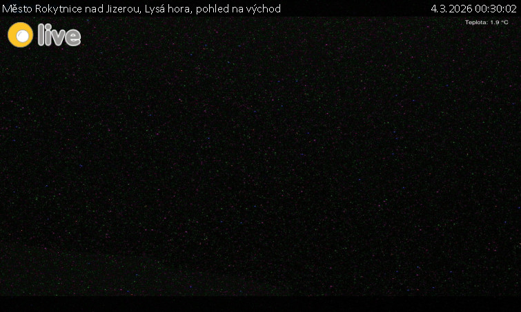 Město Rokytnice nad Jizerou - Lysá hora, pohled na východ - 4.3.2026 v 00:30