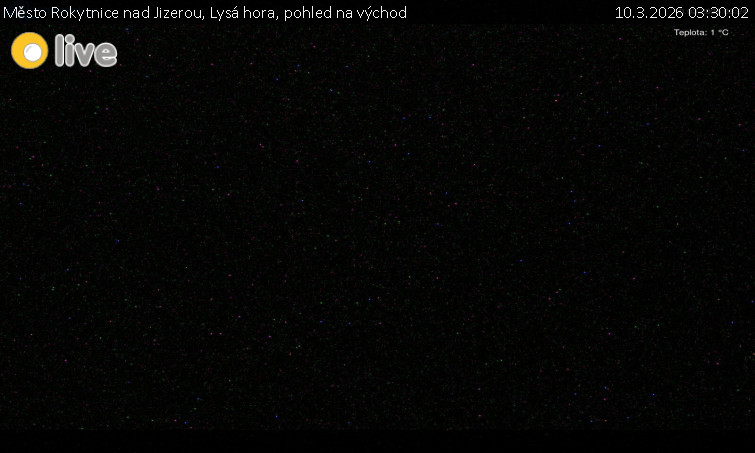 Město Rokytnice nad Jizerou - Lysá hora, pohled na východ - 10.3.2026 v 03:30