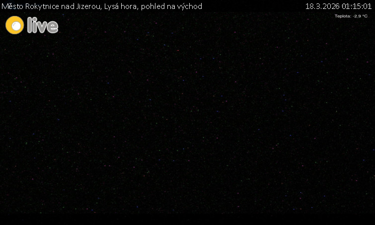 Město Rokytnice nad Jizerou - Lysá hora, pohled na východ - 18.3.2026 v 01:15
