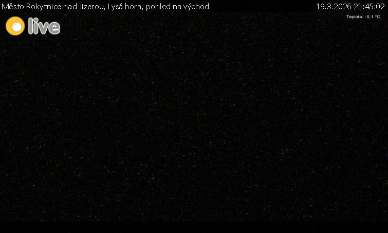 Město Rokytnice nad Jizerou - Lysá hora, pohled na východ - 19.3.2026 v 21:45