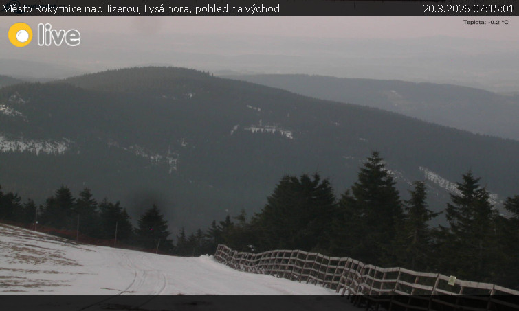 Město Rokytnice nad Jizerou - Lysá hora, pohled na východ - 20.3.2026 v 07:15