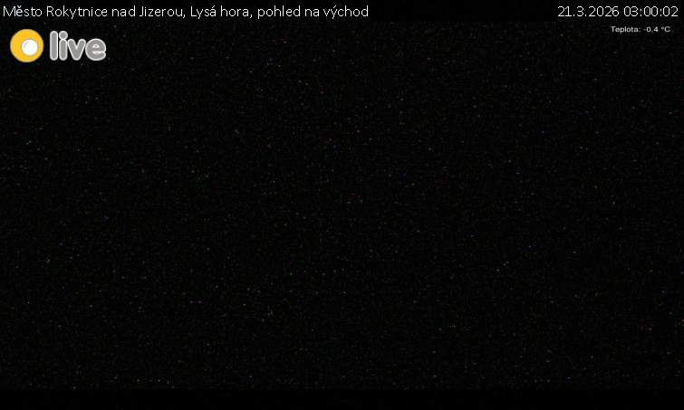 Město Rokytnice nad Jizerou - Lysá hora, pohled na východ - 21.3.2026 v 03:00