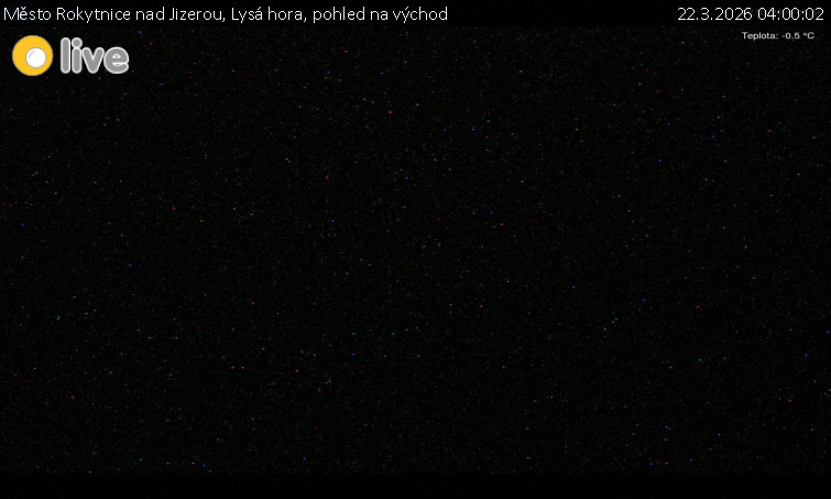Město Rokytnice nad Jizerou - Lysá hora, pohled na východ - 22.3.2026 v 04:00