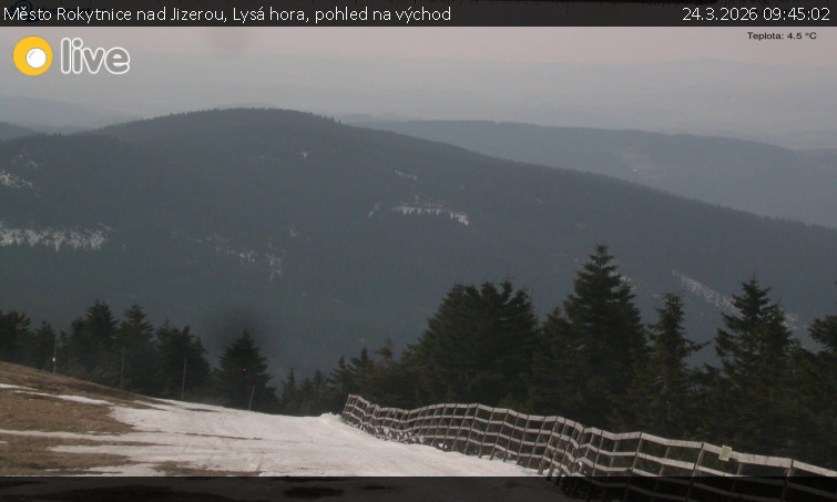 Město Rokytnice nad Jizerou - Lysá hora, pohled na východ - 24.3.2026 v 09:45
