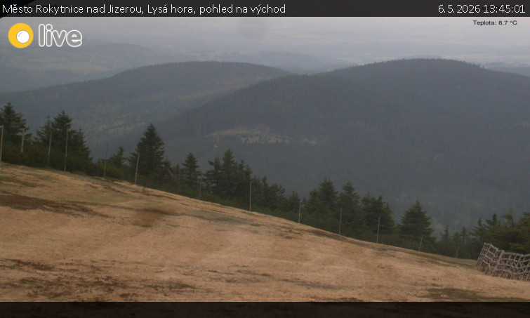 Město Rokytnice nad Jizerou - Lysá hora, pohled na východ - 6.5.2026 v 13:45