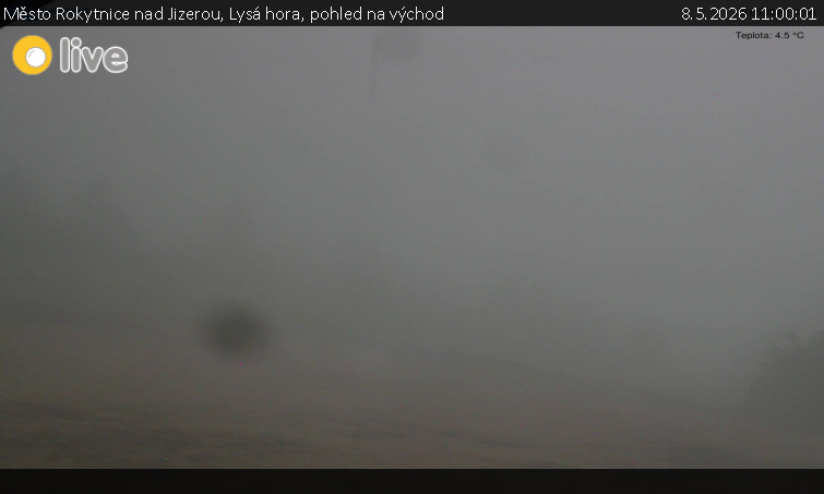 Město Rokytnice nad Jizerou - Lysá hora, pohled na východ - 8.5.2026 v 11:00