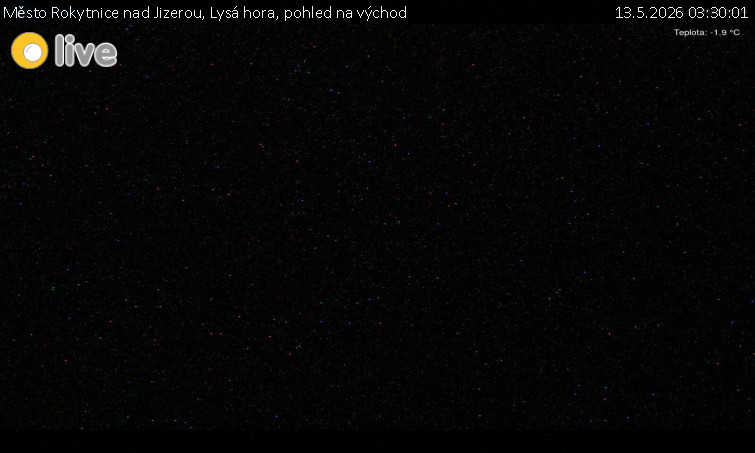 Město Rokytnice nad Jizerou - Lysá hora, pohled na východ - 13.5.2026 v 03:30