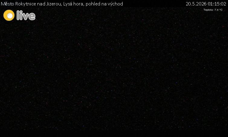 Město Rokytnice nad Jizerou - Lysá hora, pohled na východ - 20.5.2026 v 01:15