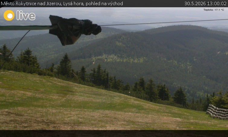 Město Rokytnice nad Jizerou - Lysá hora, pohled na východ - 30.5.2026 v 13:00