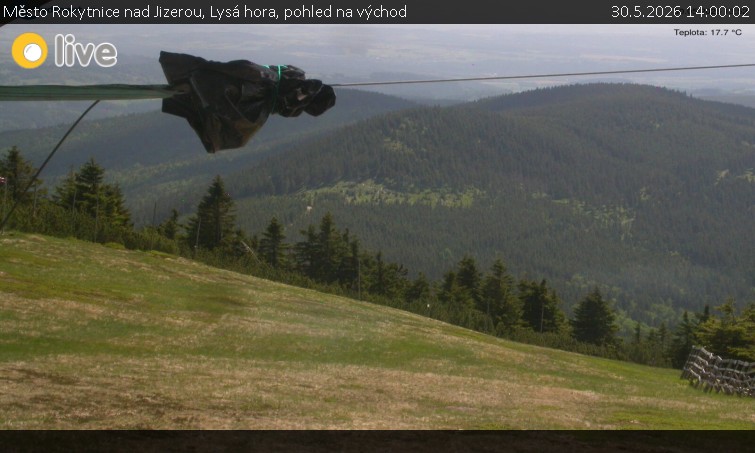 Město Rokytnice nad Jizerou - Lysá hora, pohled na východ - 30.5.2026 v 14:00