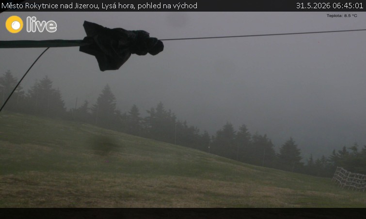 Město Rokytnice nad Jizerou - Lysá hora, pohled na východ - 31.5.2026 v 06:45