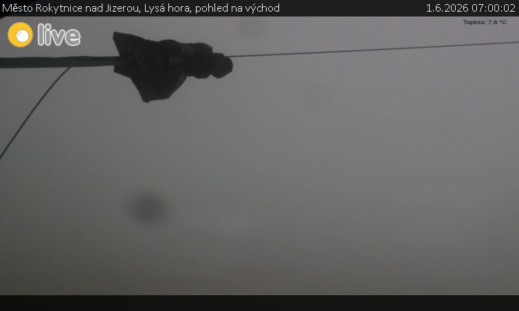 Město Rokytnice nad Jizerou - Lysá hora, pohled na východ - 1.6.2026 v 07:00