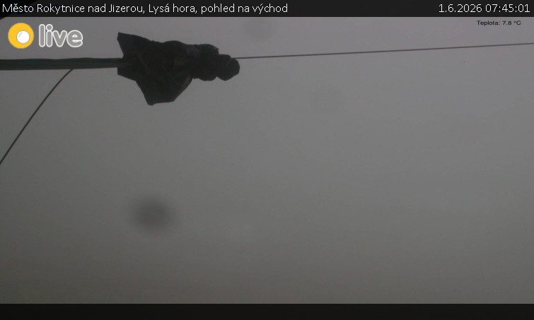 Město Rokytnice nad Jizerou - Lysá hora, pohled na východ - 1.6.2026 v 07:45