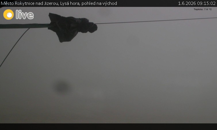 Město Rokytnice nad Jizerou - Lysá hora, pohled na východ - 1.6.2026 v 09:15