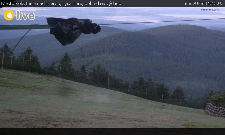 Město Rokytnice nad Jizerou - Lysá hora, pohled na východ - 6.6.2026 v 04:45