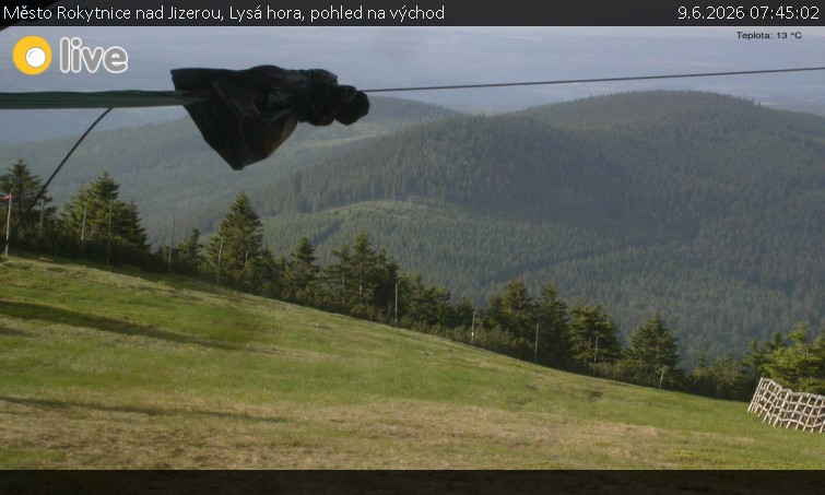 Město Rokytnice nad Jizerou - Lysá hora, pohled na východ - 9.6.2026 v 07:45