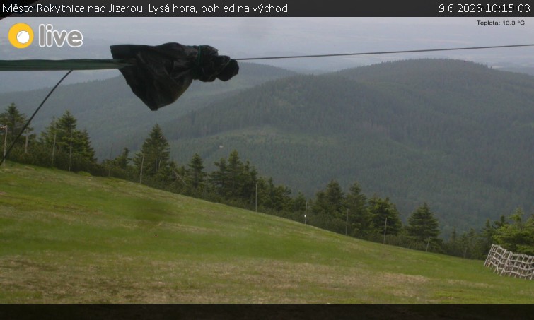 Město Rokytnice nad Jizerou - Lysá hora, pohled na východ - 9.6.2026 v 10:15