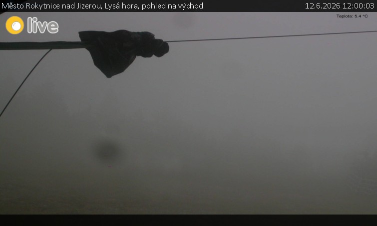 Město Rokytnice nad Jizerou - Lysá hora, pohled na východ - 12.6.2026 v 12:00