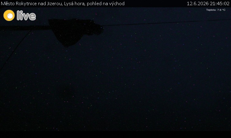 Město Rokytnice nad Jizerou - Lysá hora, pohled na východ - 12.6.2026 v 21:45