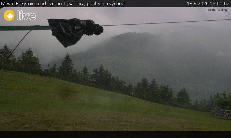 Město Rokytnice nad Jizerou - Lysá hora, pohled na východ - 13.6.2026 v 18:00