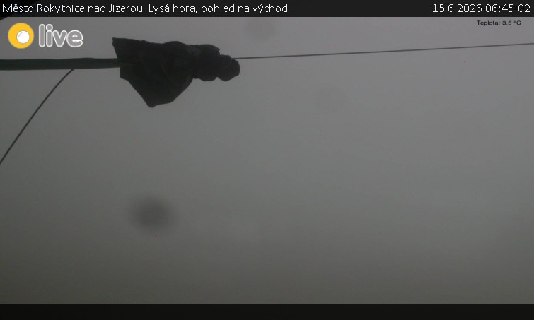 Město Rokytnice nad Jizerou - Lysá hora, pohled na východ - 15.6.2026 v 06:45