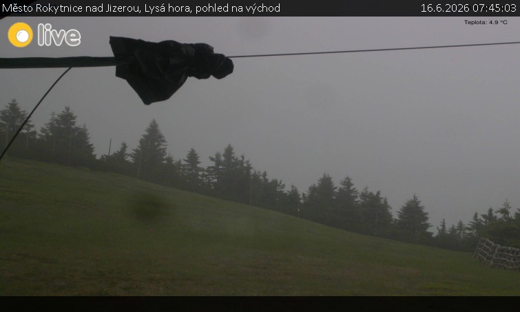 Město Rokytnice nad Jizerou - Lysá hora, pohled na východ - 16.6.2026 v 07:45
