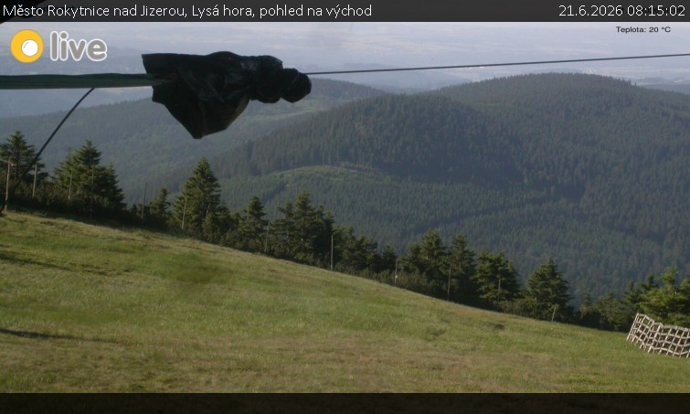 Město Rokytnice nad Jizerou - Lysá hora, pohled na východ - 21.6.2026 v 08:15