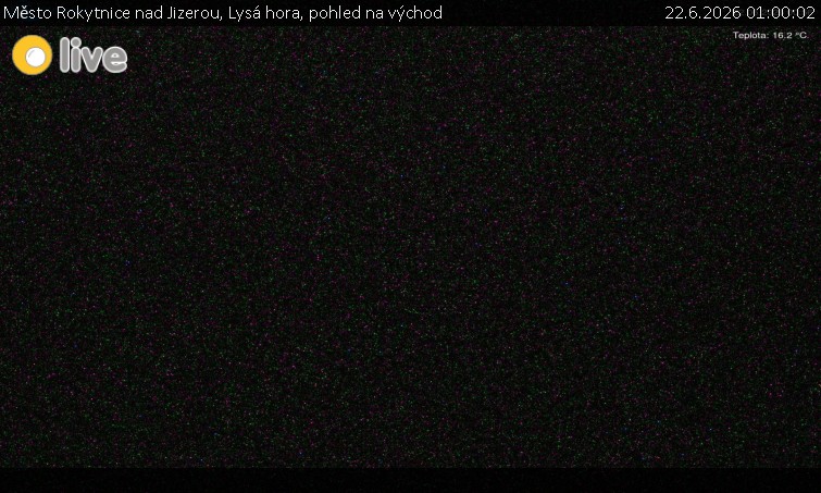 Město Rokytnice nad Jizerou - Lysá hora, pohled na východ - 22.6.2026 v 01:00